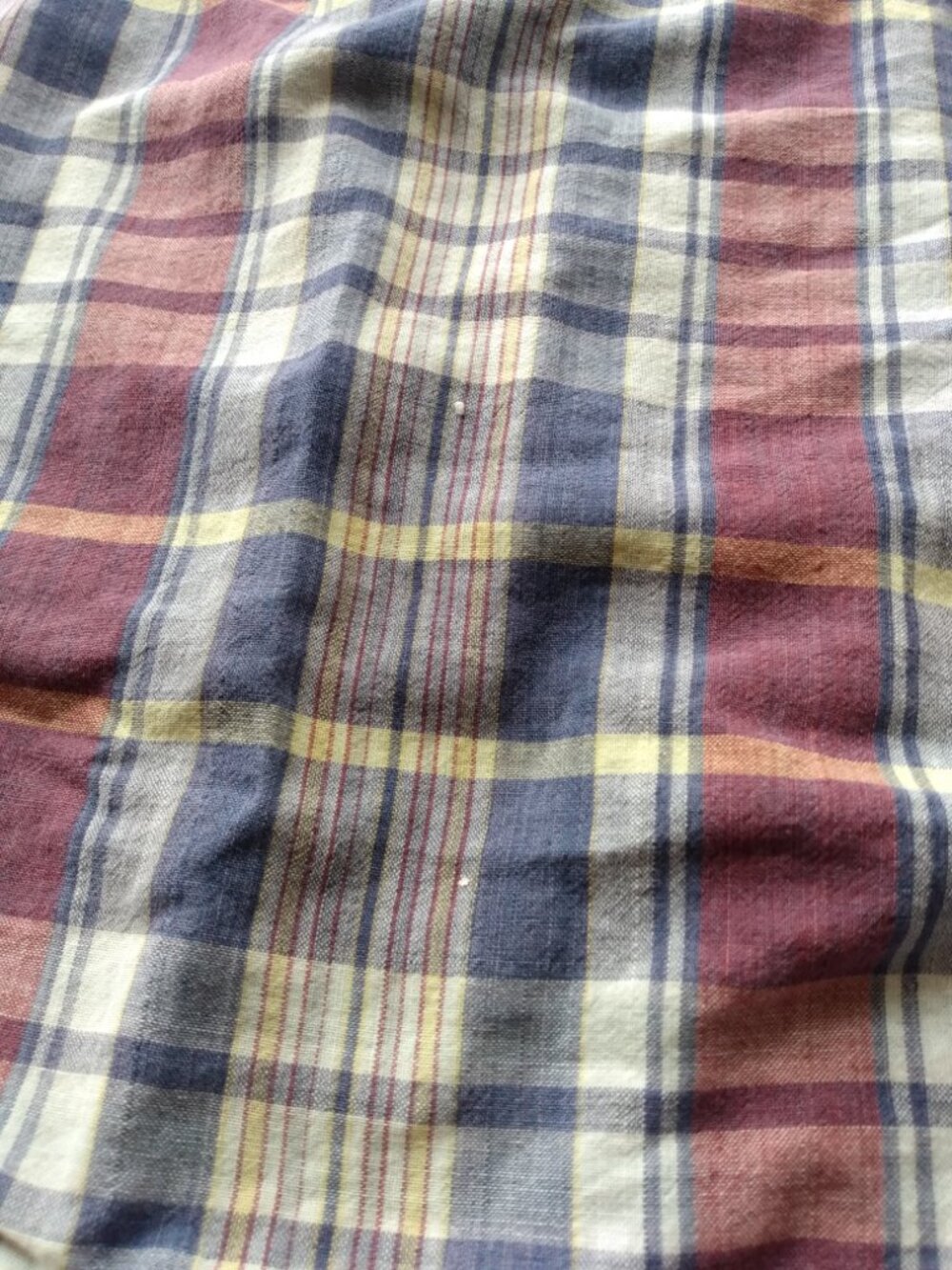 Vintage Ralph Lauren Polo Pillow Sham Madras Plaid Chambray Ruffle - Picture 3 of 14